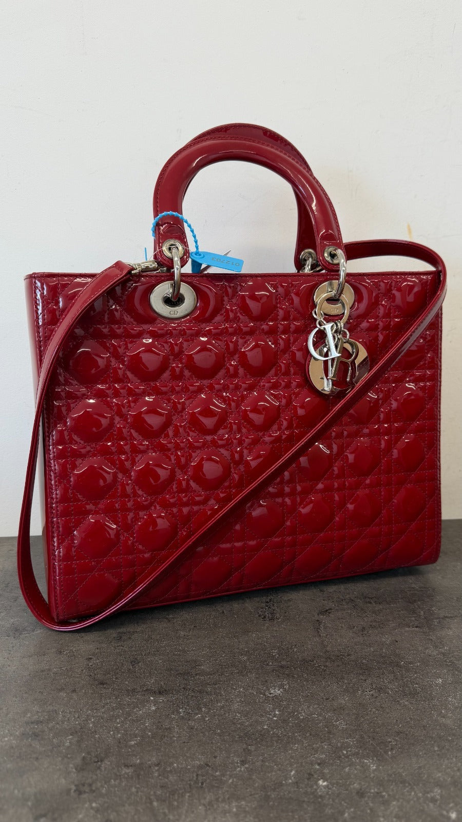 Women's Large Lady Dior Tote Bag Red - Photo 15
