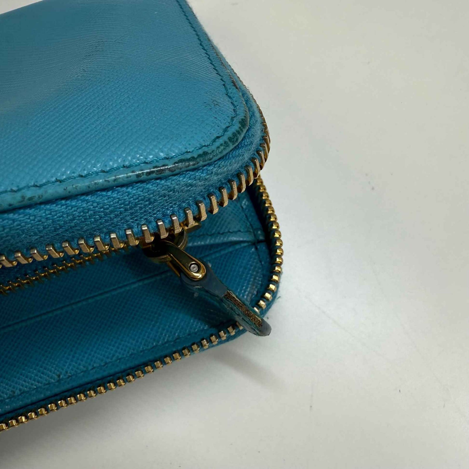 Women's Saffiano Zip Around Long Purse Blue - Photo 8