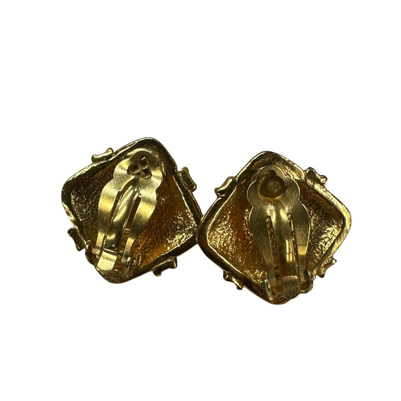 Women's Cc Logo Clip-On Earrings Gold