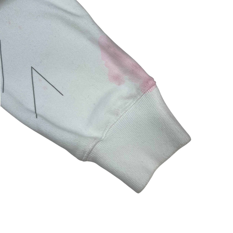 Men's Arrow Logo Print Hoodie White Size M