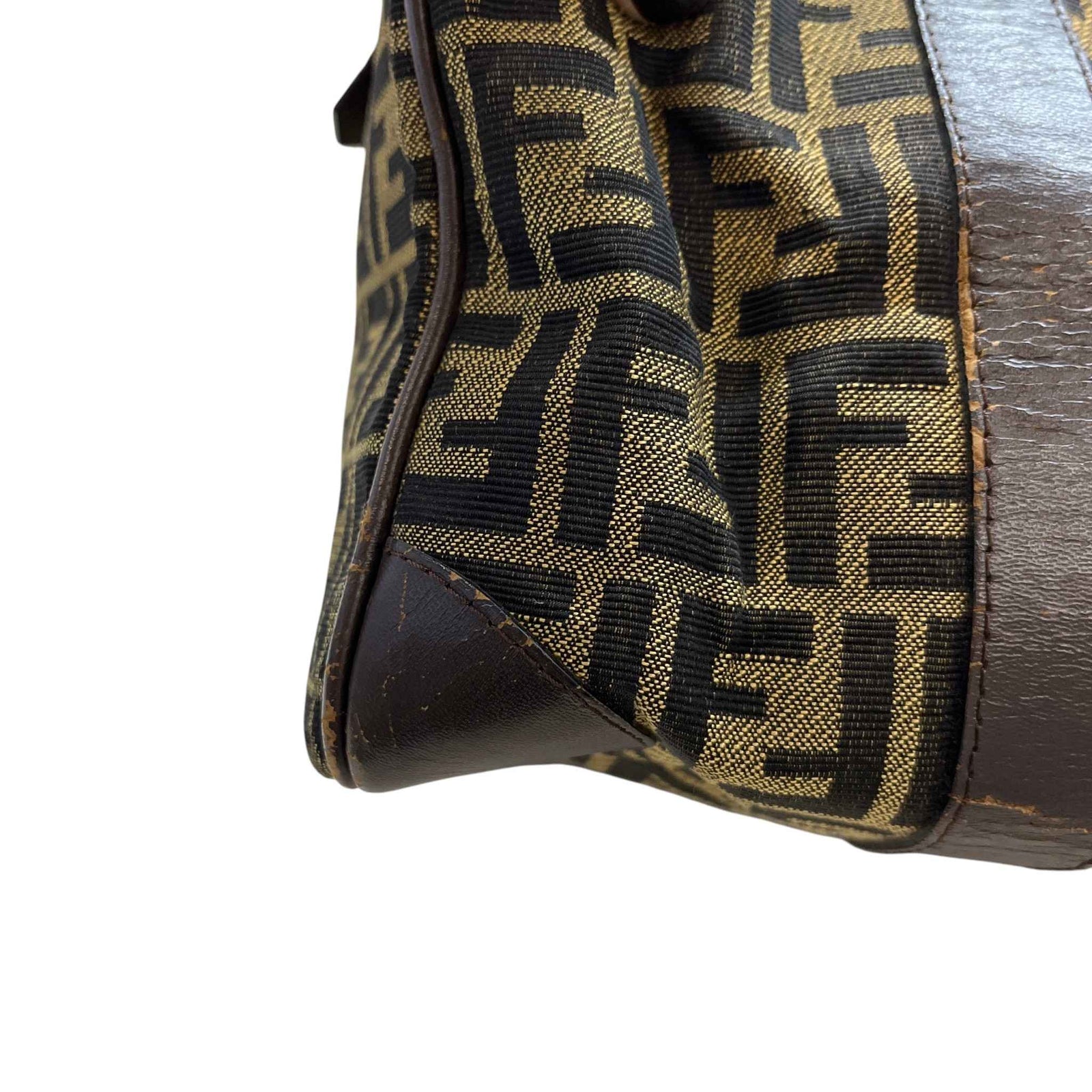 Women's Vintage Ff Zucca Boston Bag Brown - Photo 15