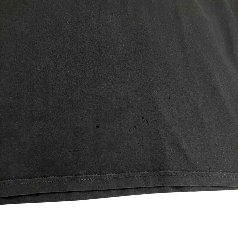 Men's Distressed Logo Print T-Shirt Black Size M