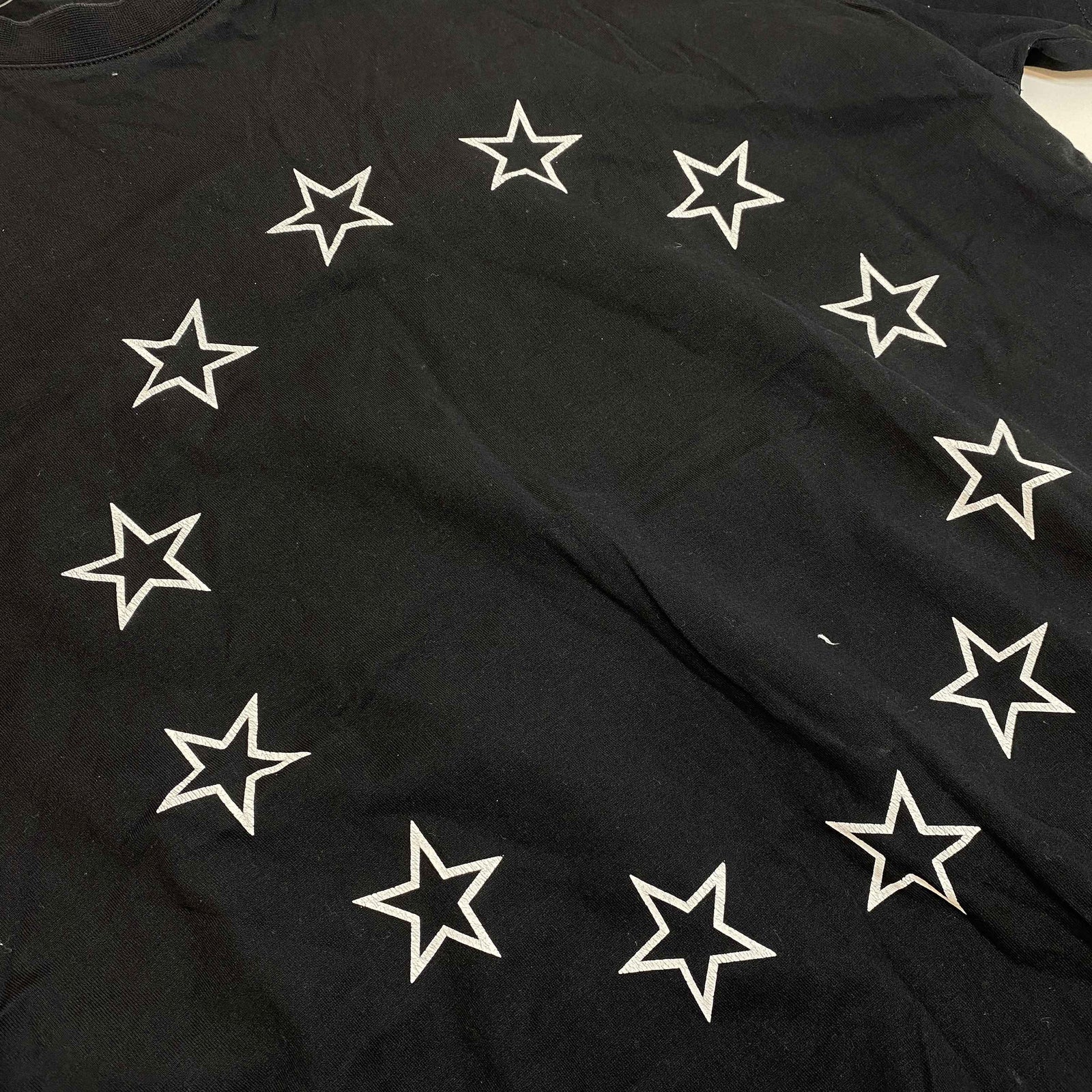 Men's Star Print T-Shirt Black Size L - Photo 10