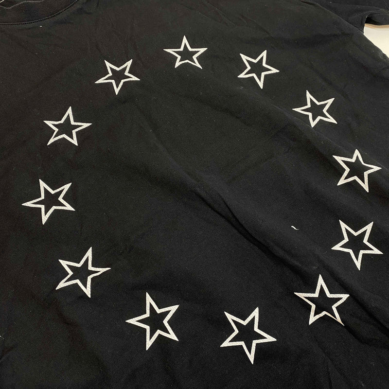 Men's Star Print T-Shirt Black Size L