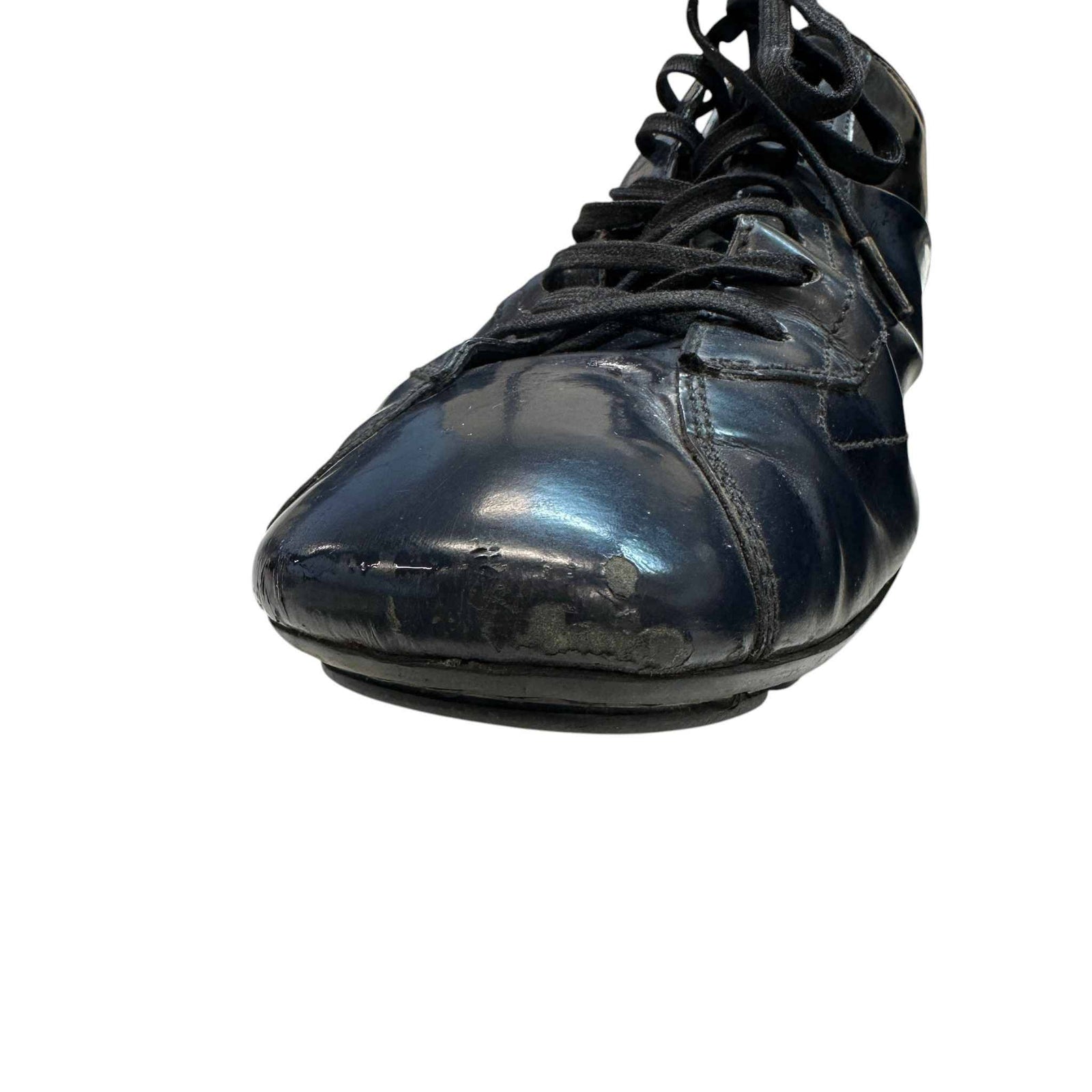 Men's Leather Logo Low Trainers Navy Size EU 40.5 / UK 6.5 - Photo 13