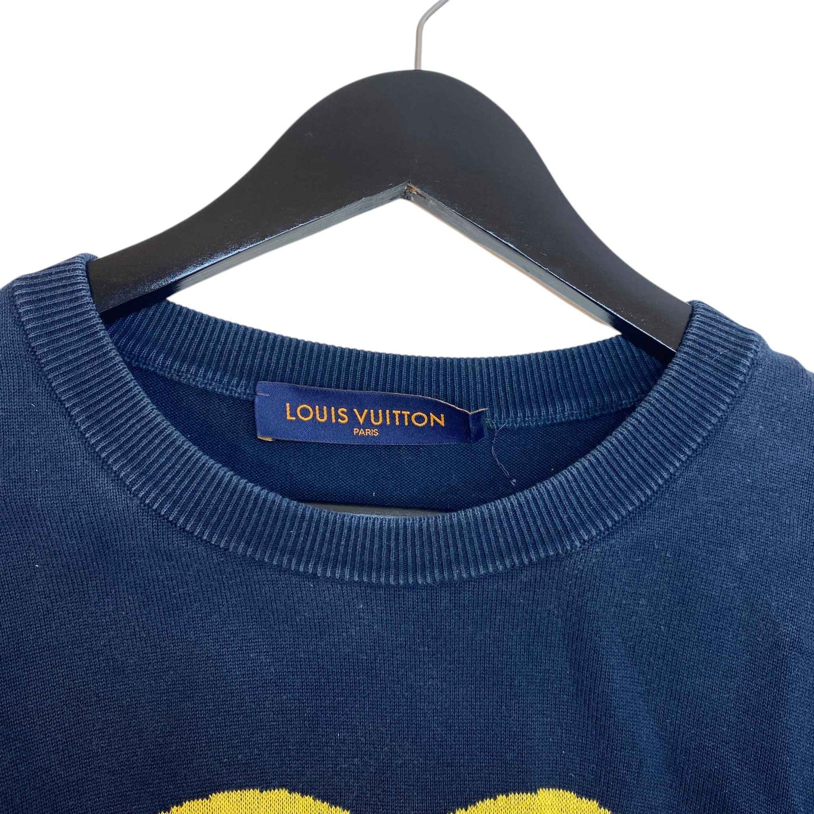 Men's X Nigo Intarsia Jacquard Heart T-Shirt Navy Size L - Photo 9