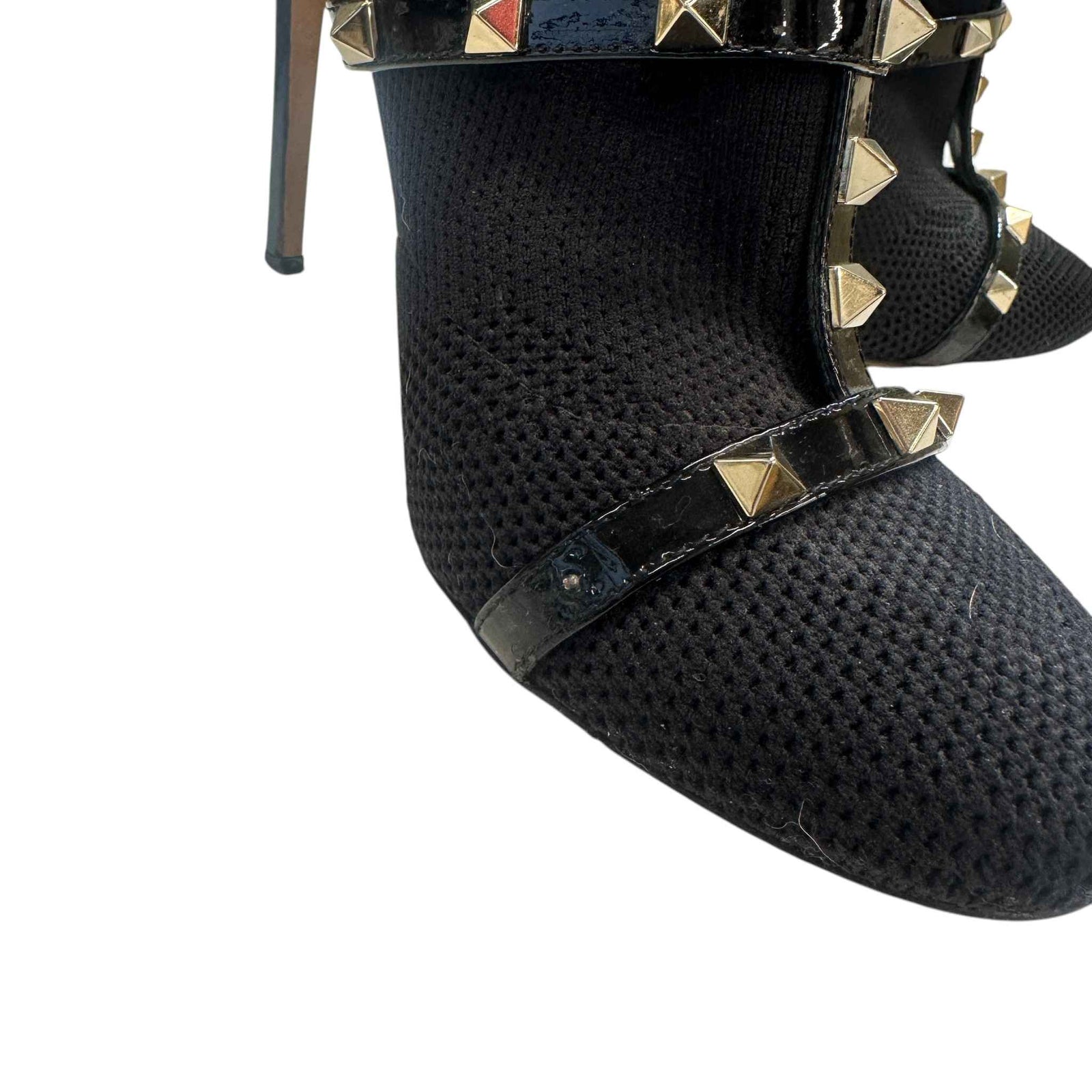 Women's Rockstud Ankle Boot Heels Black Size EU 37 / UK 4 - Photo 12