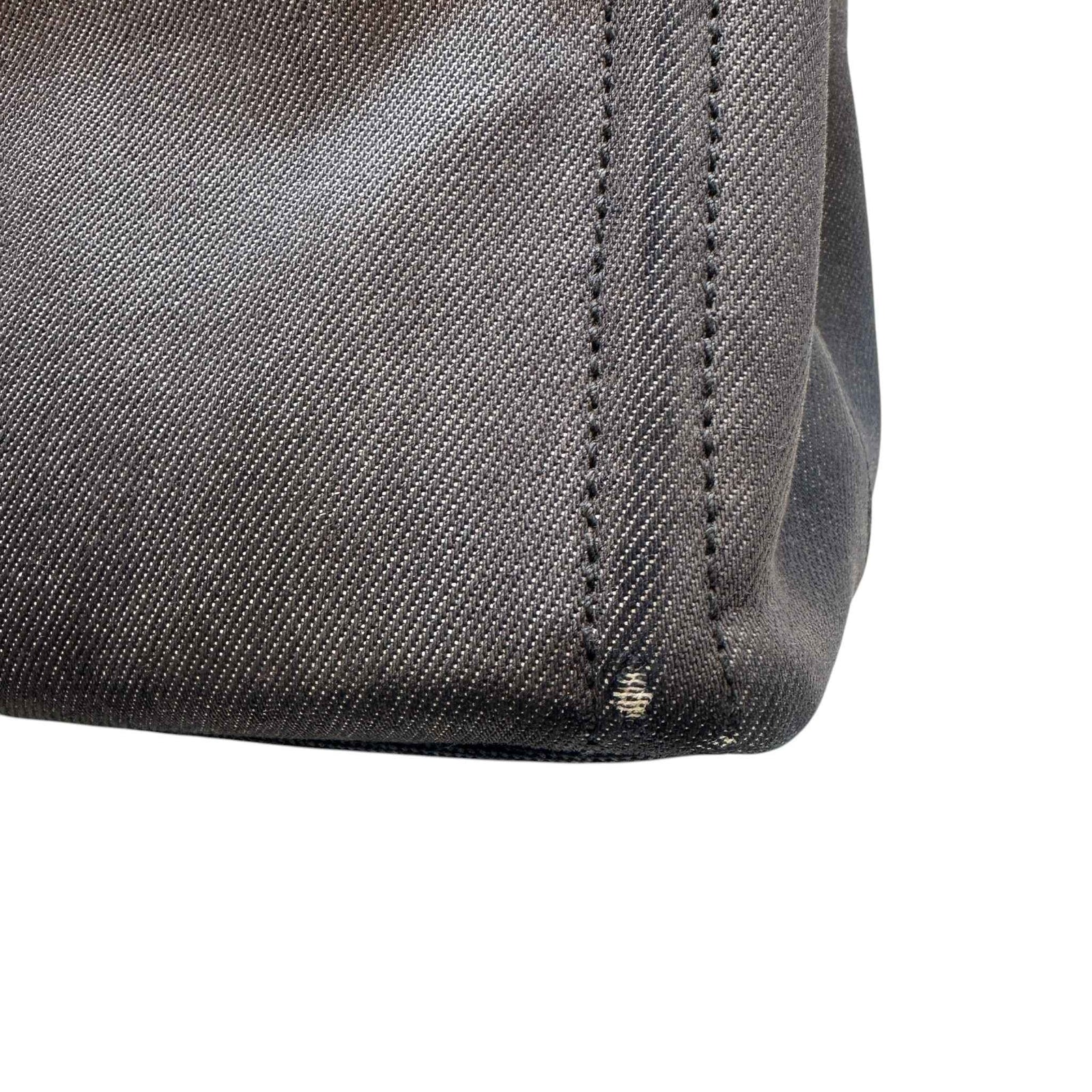 Women's Plaque Logo Denim Patch Handbag Navy - Photo 12