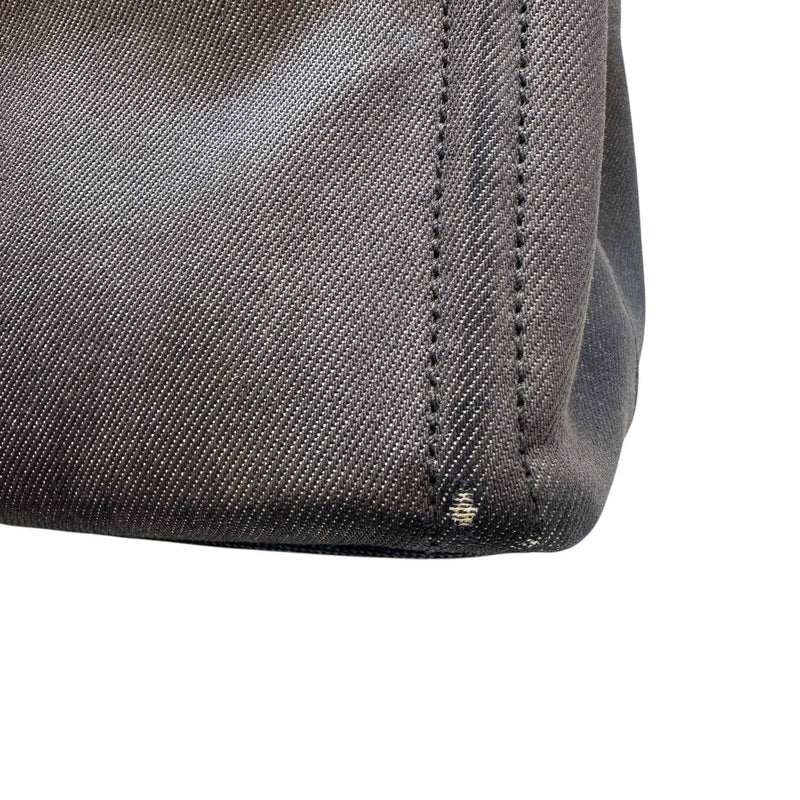 Women's Plaque Logo Denim Patch Handbag Navy