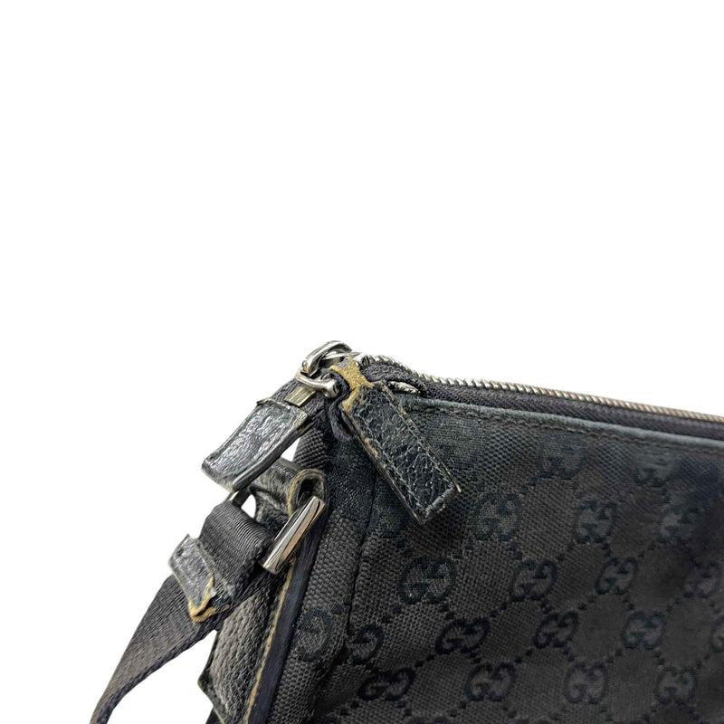 Women's Gg Monogram Canvas Messenger Bag Black