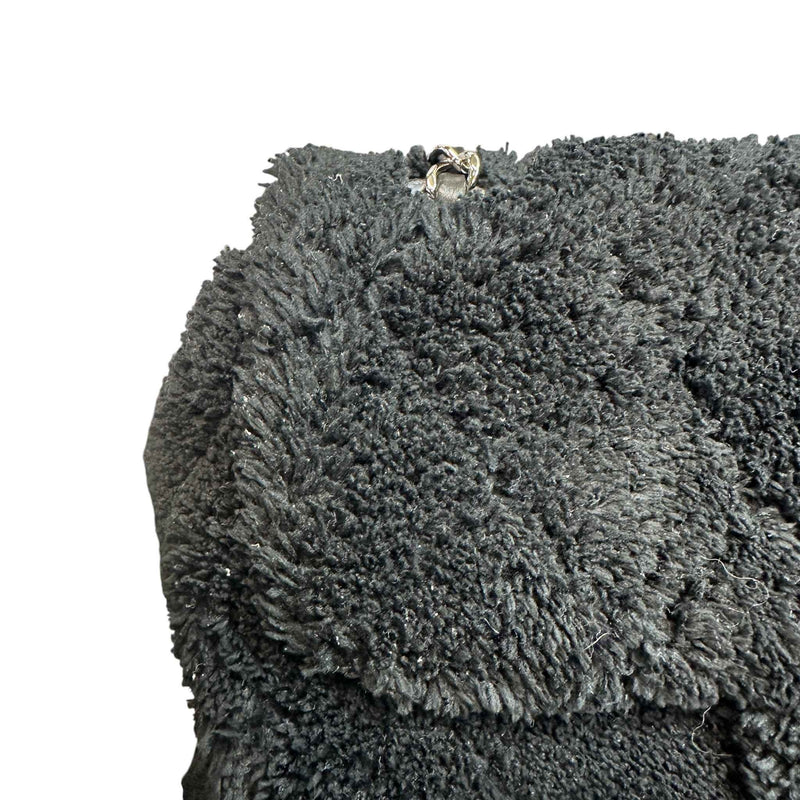 Women's Shearling Classic Fur Single Flap Bag Black