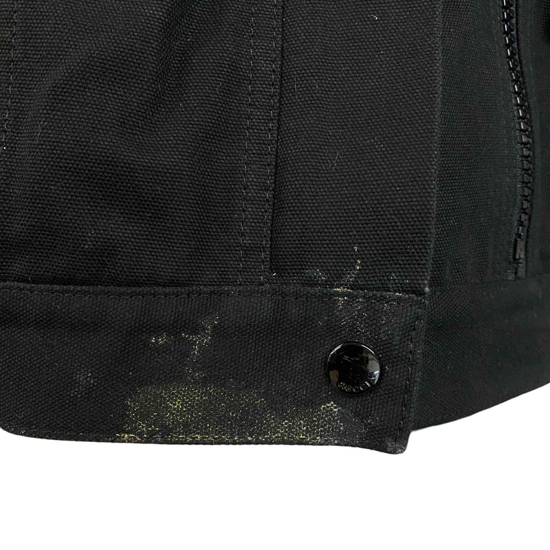 Men's Logo Patch Biker Jacket Black Size IT 44 / XS