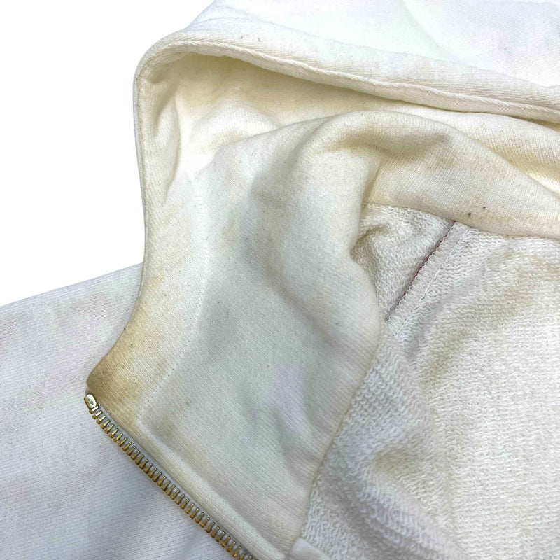Men's Half Zip Web Hoodie Cream Size L