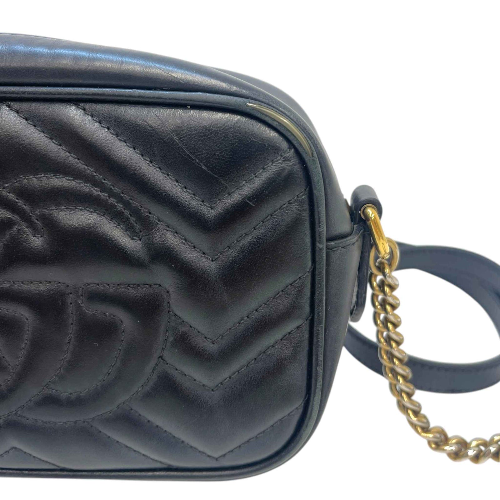 Women's Gg Marmont Mini Camera Bag Black - Photo 11