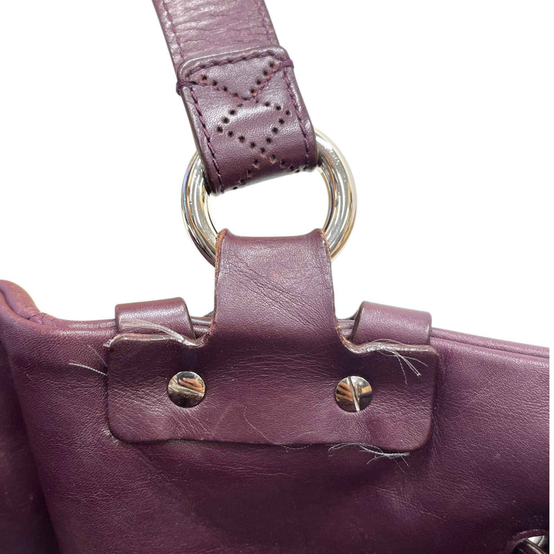 Women's Paris-Londres Door Latch Tote Handbag Burgundy