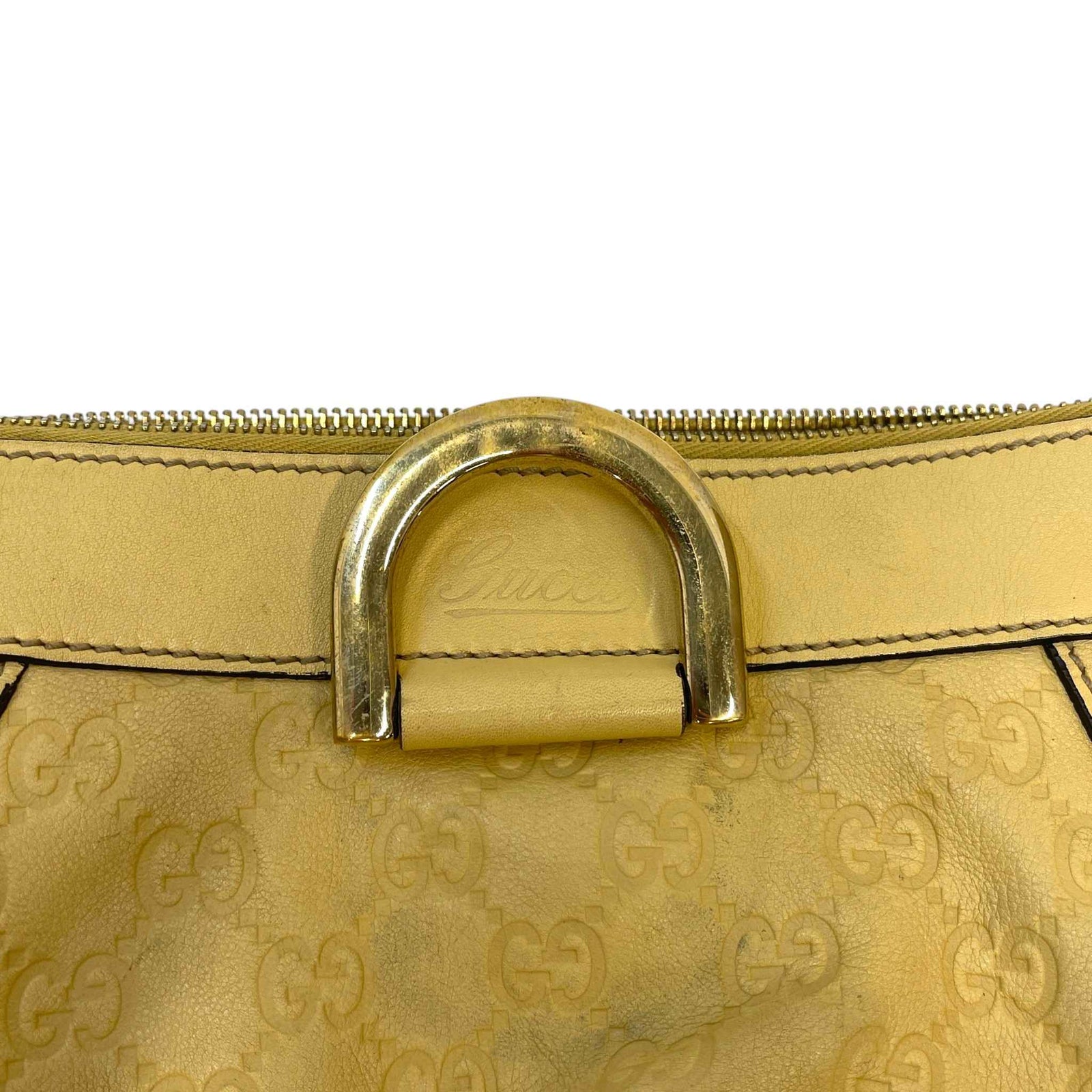 Women's Guccissima Abbey D Ring Crossbody Bag Yellow - Photo 13