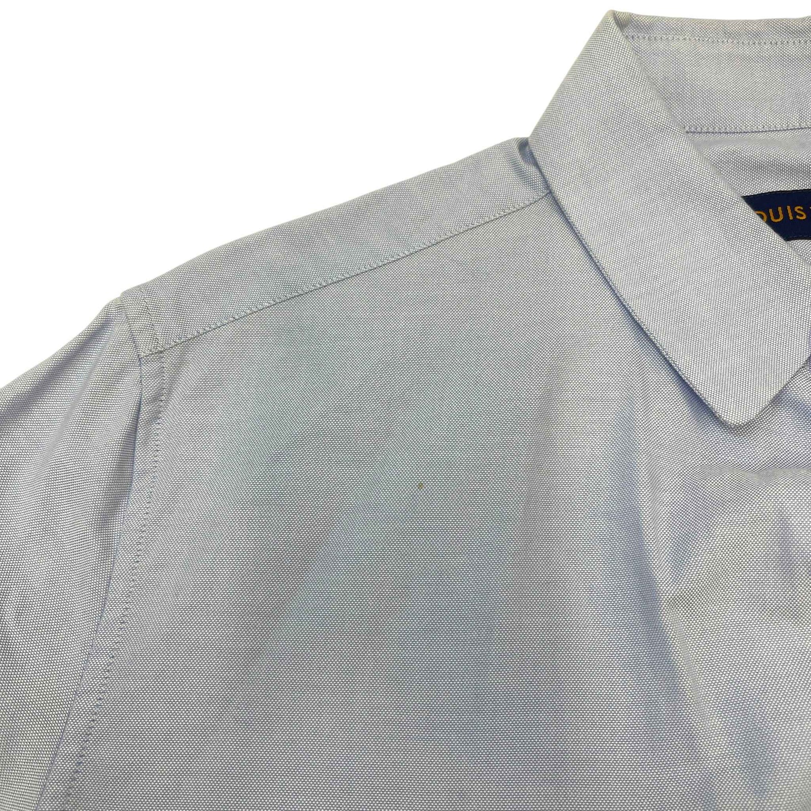 Men's Embroidered Floral Logo Long Sleeve Shirt Blue Size S - Photo 13