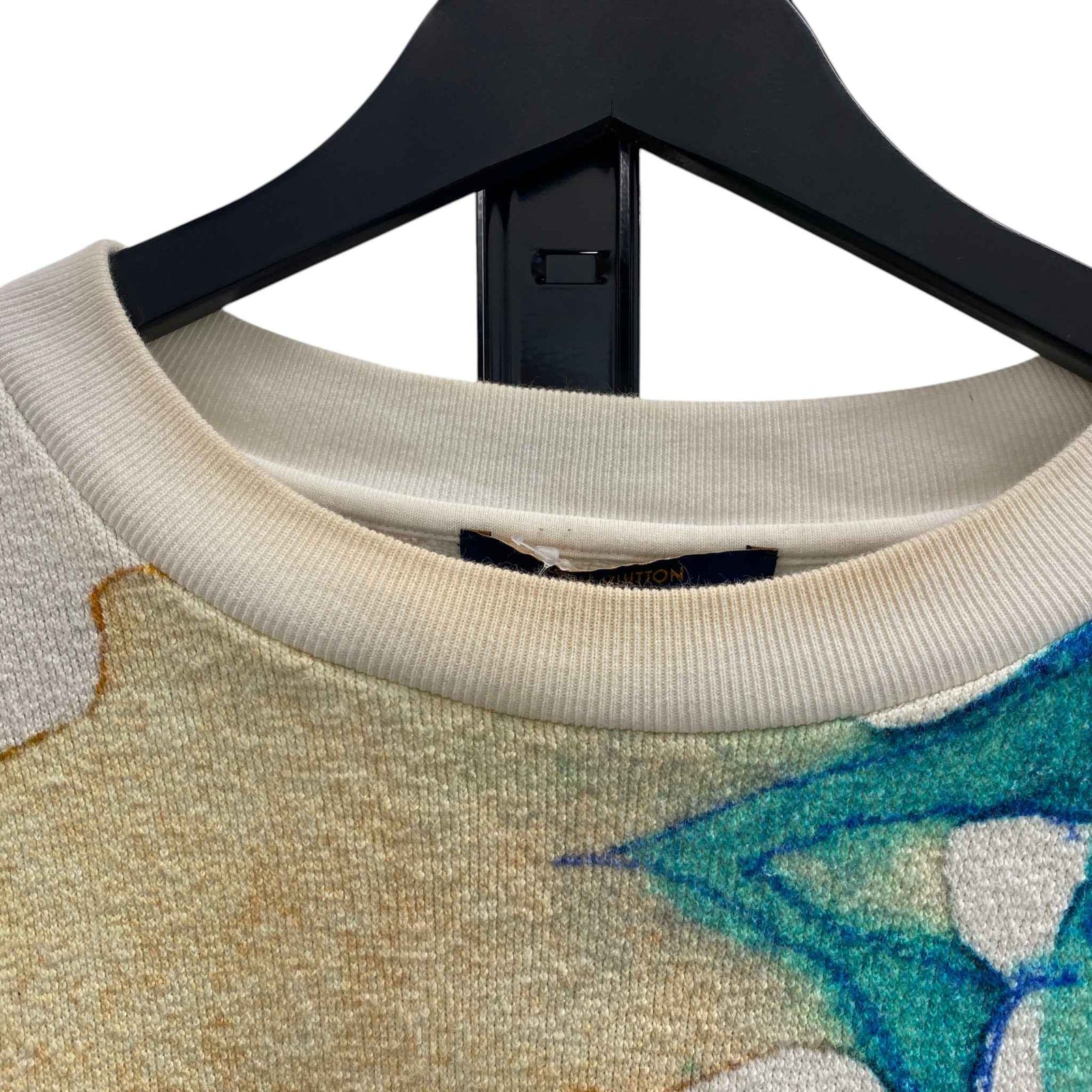 Men's Watercolor Giant Monogram Sweatshirt White Size L - Photo 10