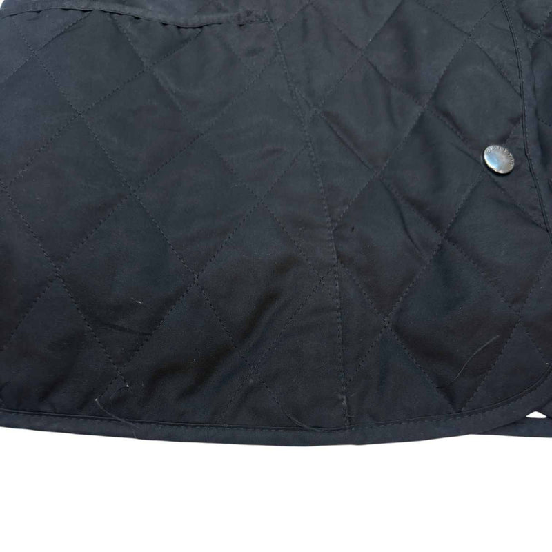 Women's Belted Quilted Jacket Black Size XS