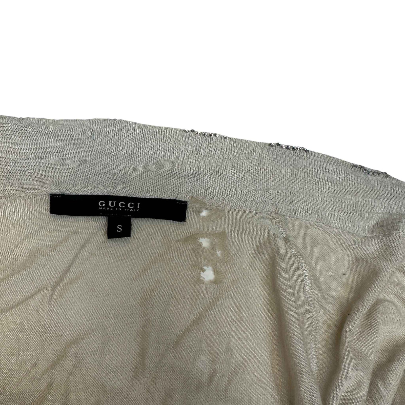 Women's Embellished Logo Cardigan Beige Size S - Photo 13