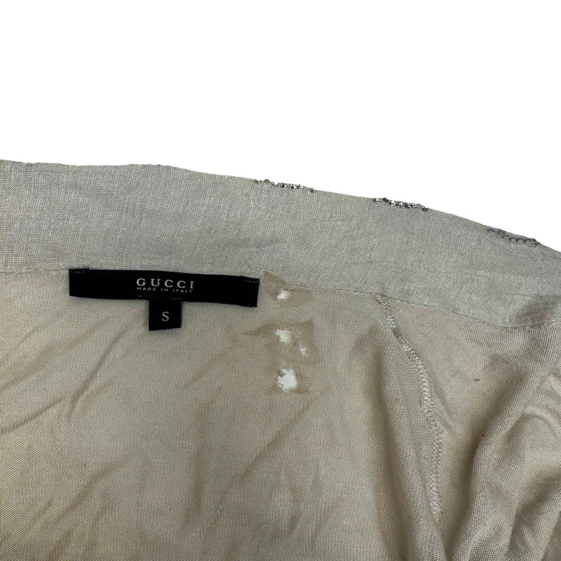 Women's Embellished Logo Cardigan Beige Size S