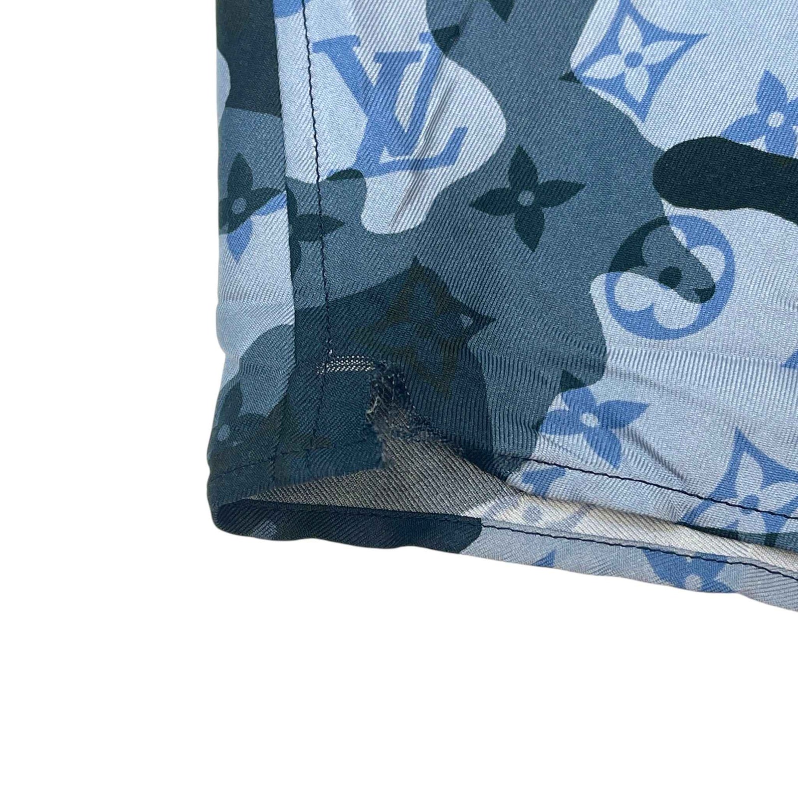 Men's Monogram Camouflage Long Sleeve Shirt Blue Size L - Photo 8