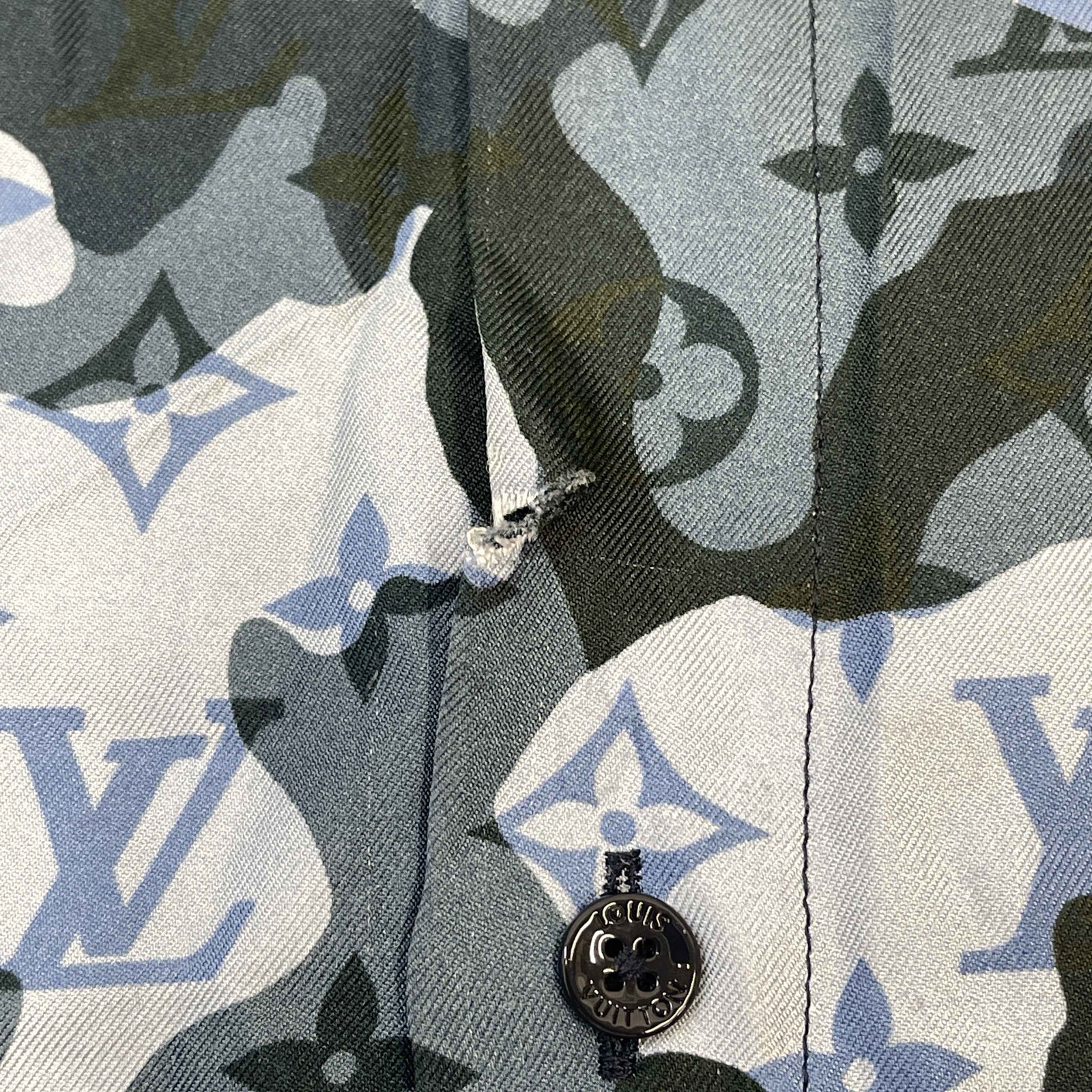 Men's Monogram Camouflage Long Sleeve Shirt Blue Size L - Photo 12
