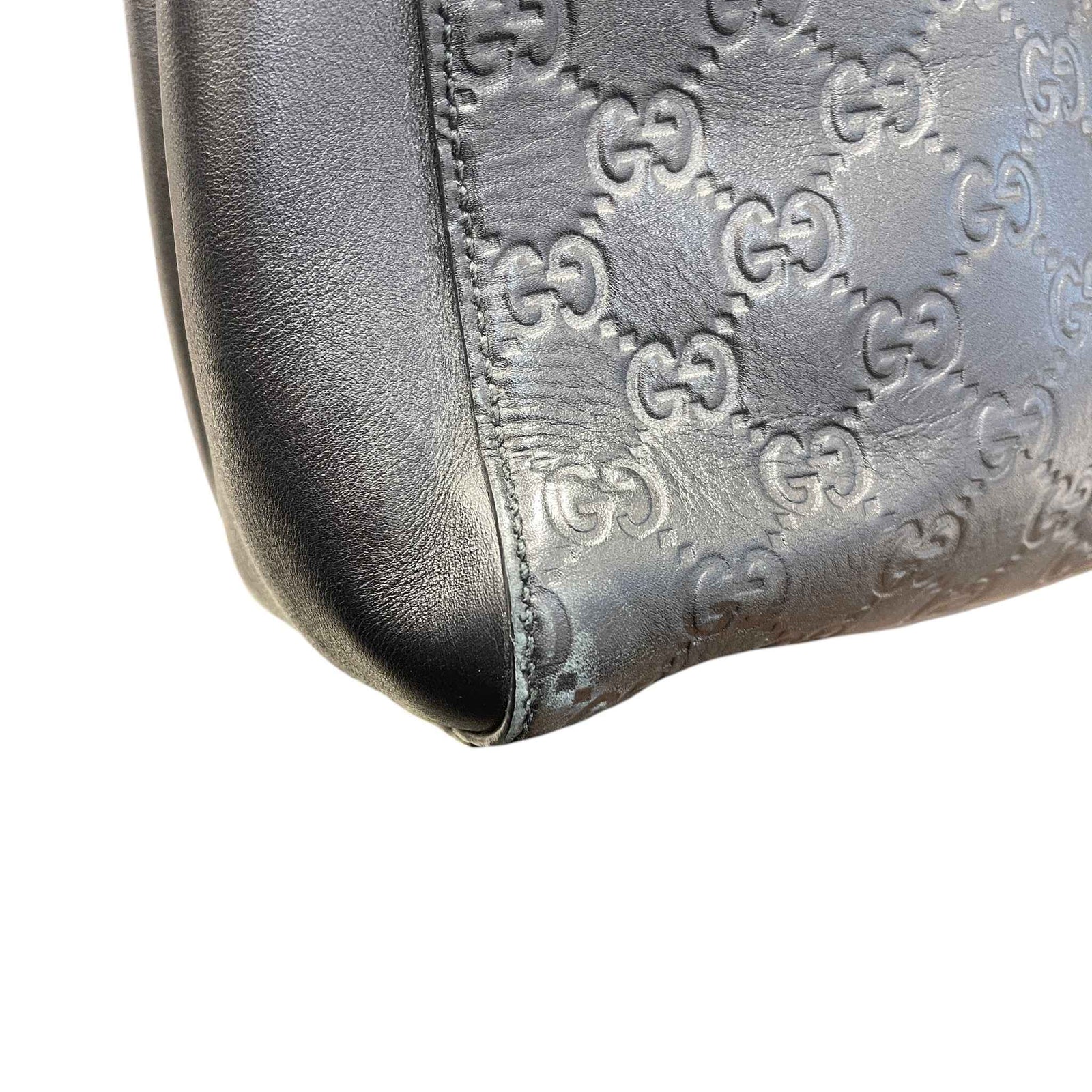 Women's Guccissima Soft Tote Handbag Black - Photo 17