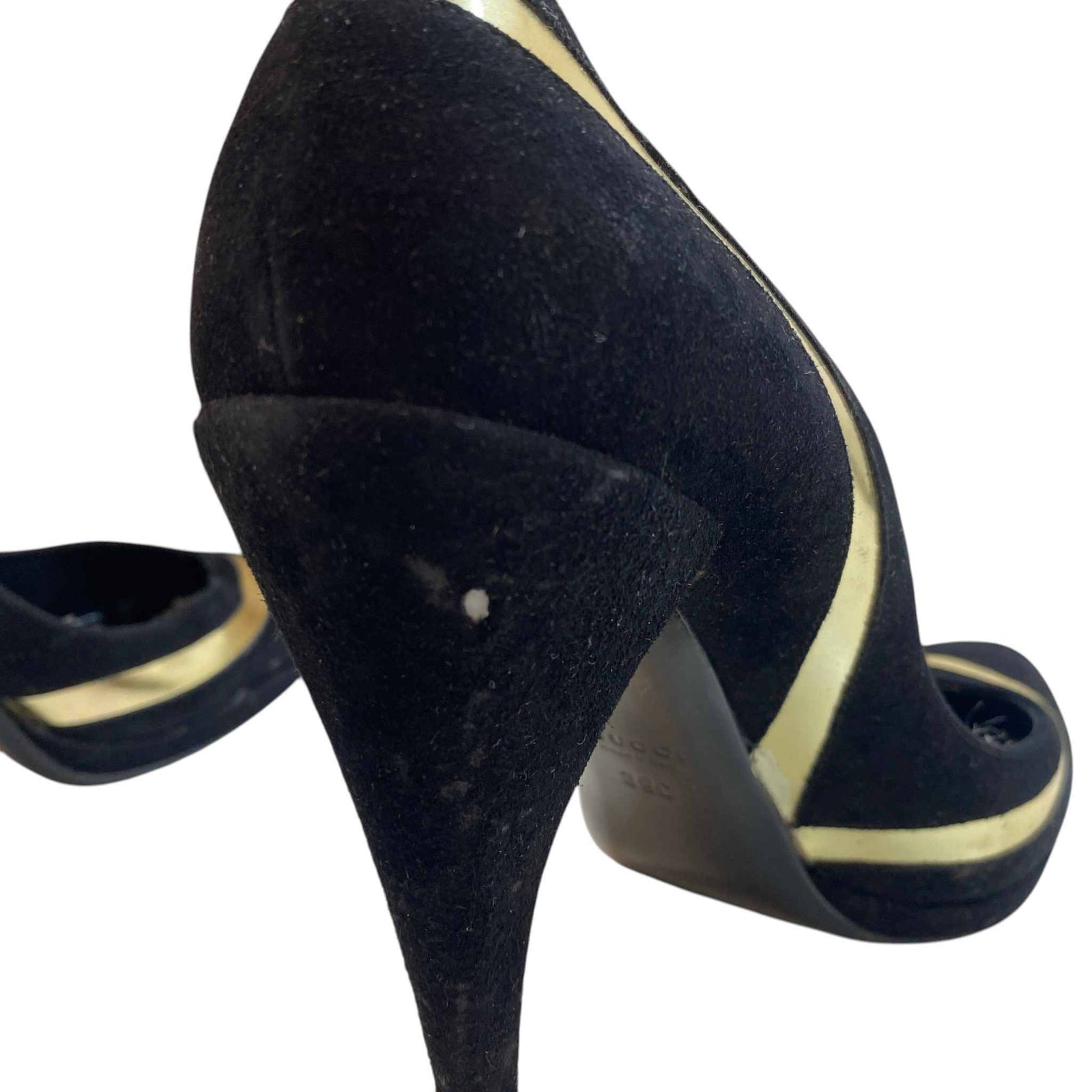 Women's Metallic Chevron Heels Black Size EU 39 / UK 6 - Photo 12