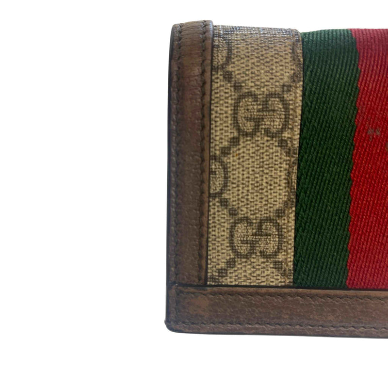 Men's Ophidia Gg Card Case Wallet Brown