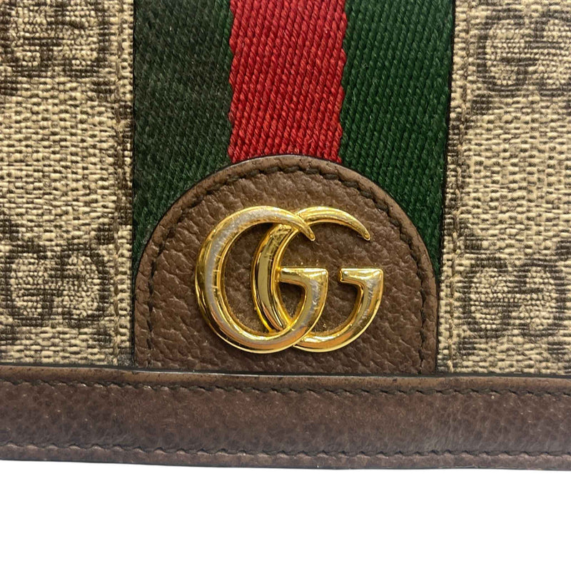 Men's Ophidia Gg Card Case Wallet Brown