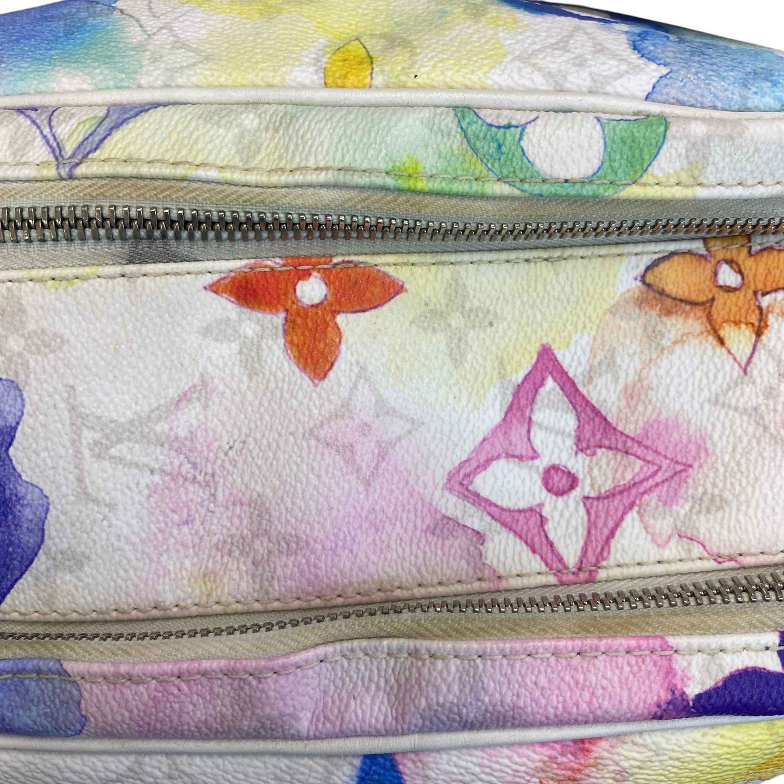 Men's Monogram Watercolour Dopp Kit Toiletry Bag White - Photo 15