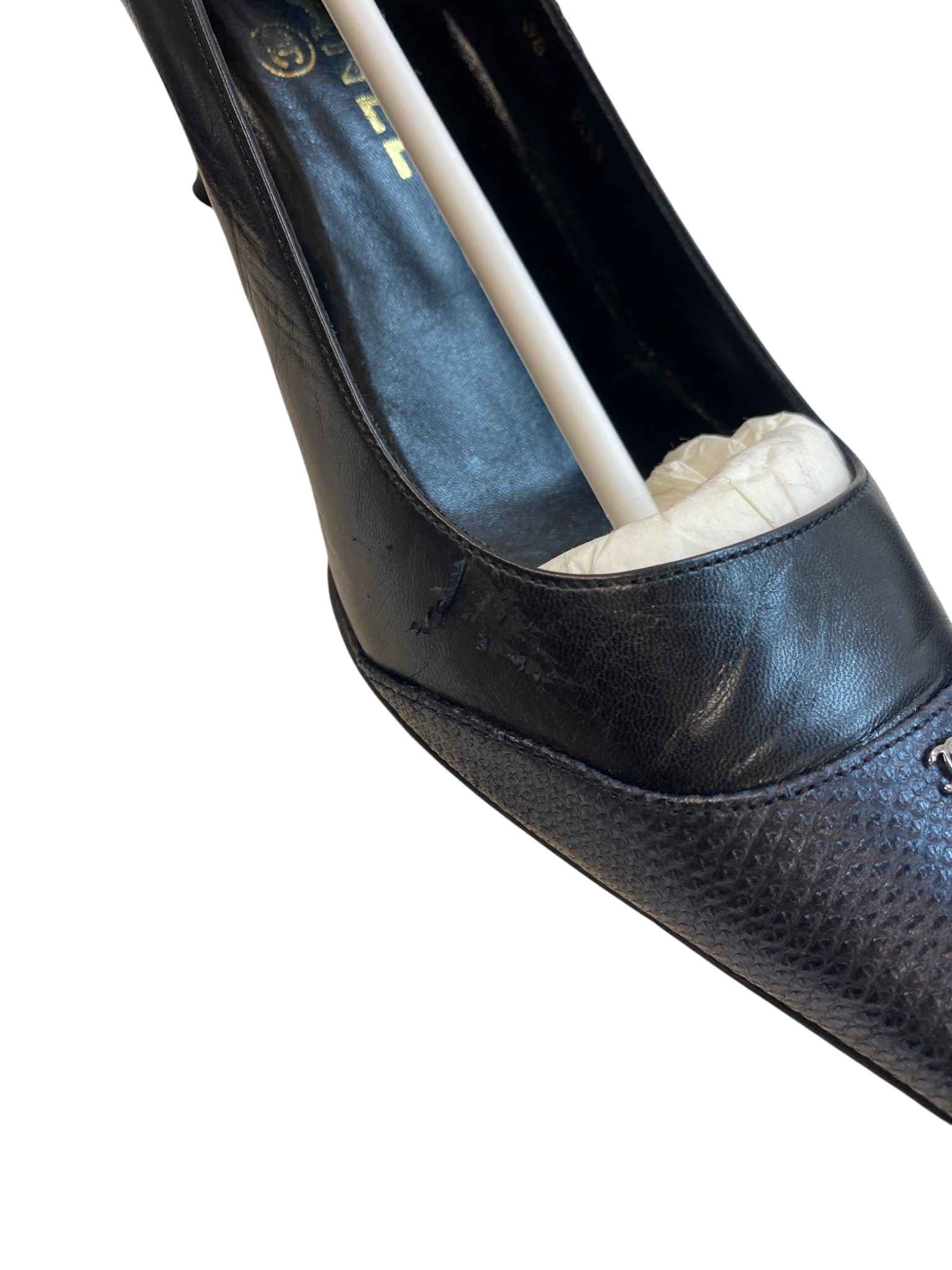 Women's Cc Snake Cap Kitten Heels Black Size EU 38 / UK 5 - Photo 12