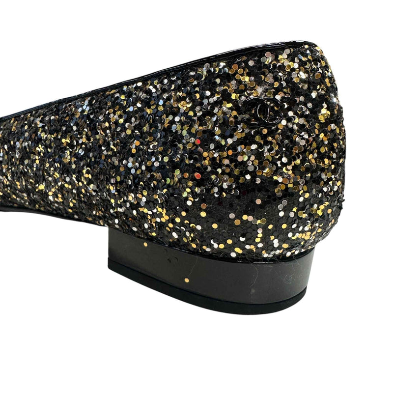 Women's Glitter Cap Toe Mules Black Size EU 38.5 / UK 5.5