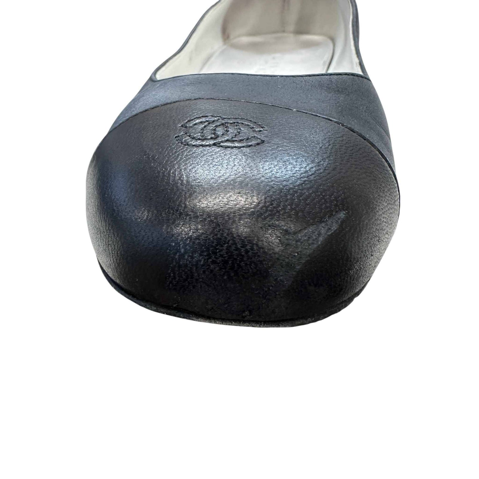 Women's Cap Toe Ballet Flat Mules Black Size EU 38 / UK 5 - Photo 13