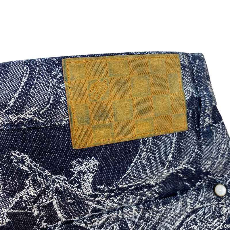 Men's Monogram Foliage Jacquard Shorts Black Size Waist 32"