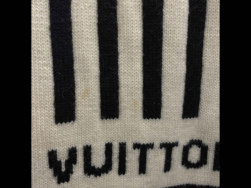 Men's Barcode Intarsia Knit Jumper Black Size L