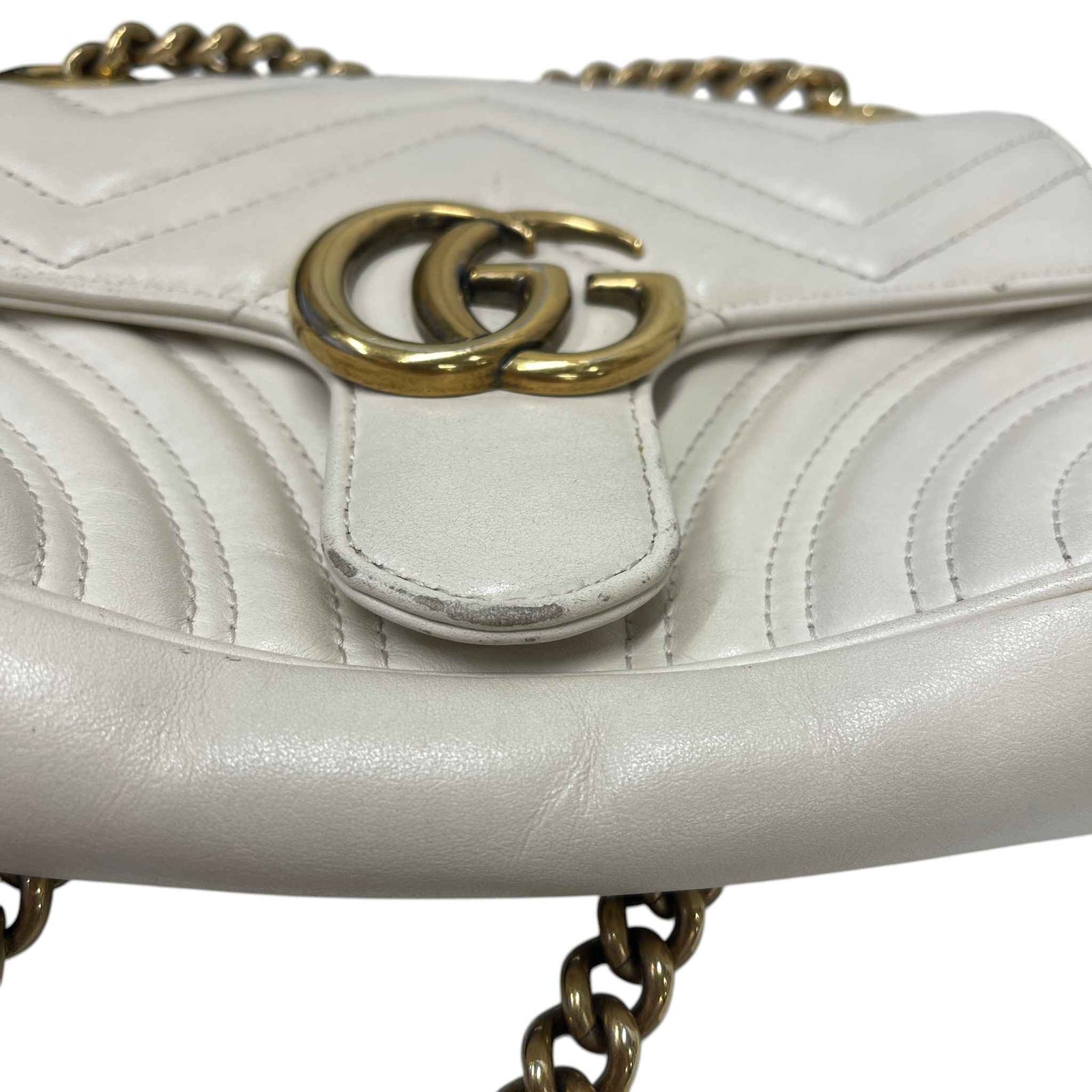 Women's Small Gg Marmont Crossbody Bag Cream - Photo 13