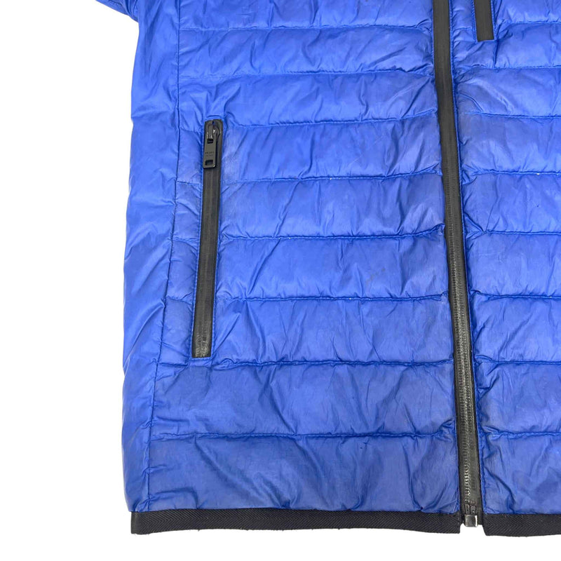 Men's Plaque Logo Down Jacket Blue Size S