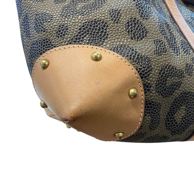Women's Leopard Print Scotchgrain Tote Bag Brown
