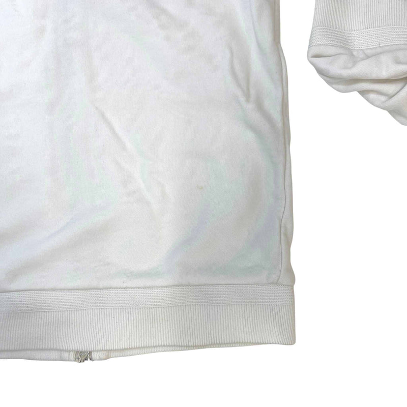 Men's Maglia Logo Patch Zip Up Hoodie White Size M