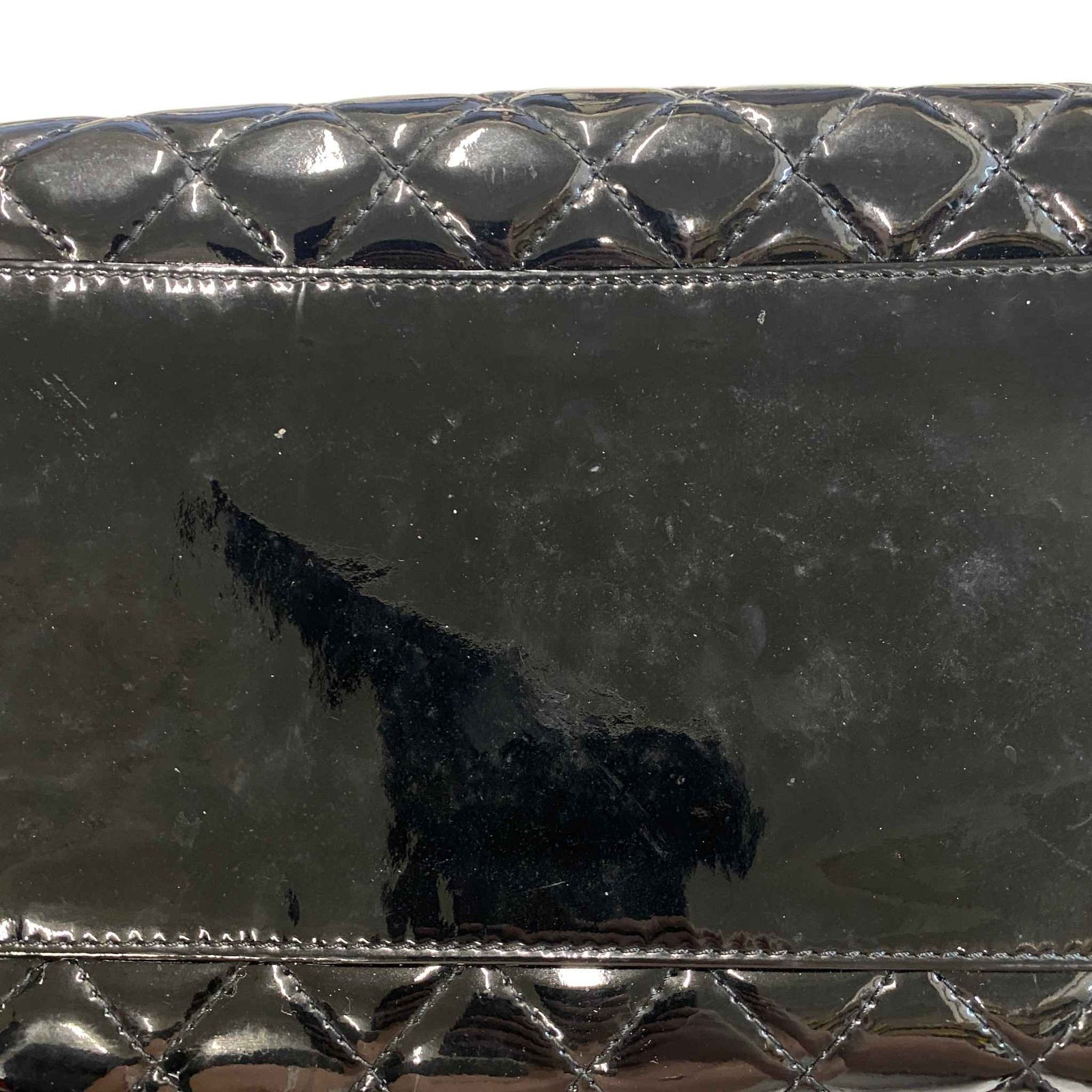 Women's Medium Just Mademoiselle Bowler Patent Bag Black - Photo 15