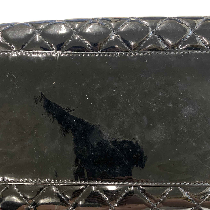 Women's Medium Just Mademoiselle Bowler Patent Bag Black