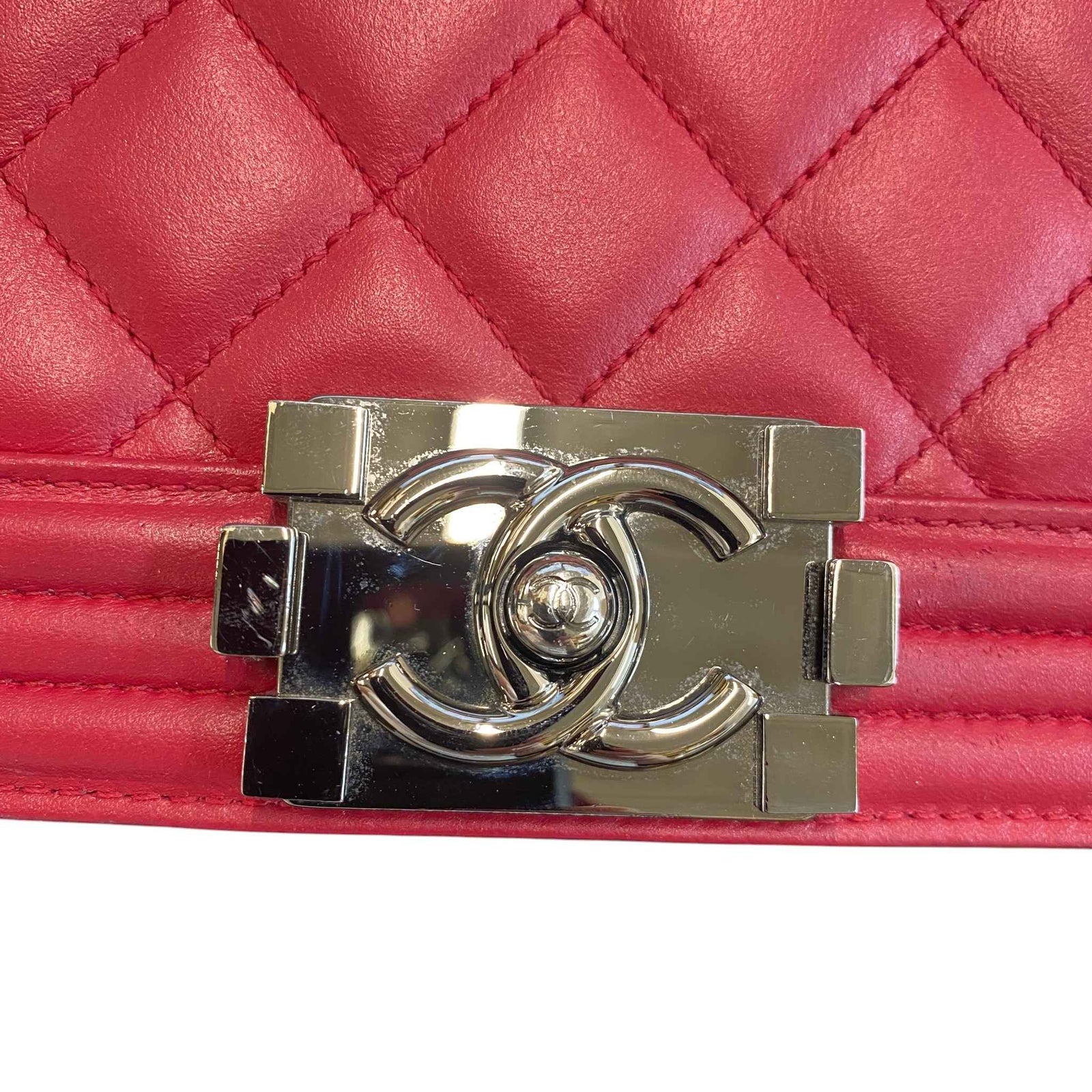 Women's Large Leboy Lambskin Bag Pink - Photo 18