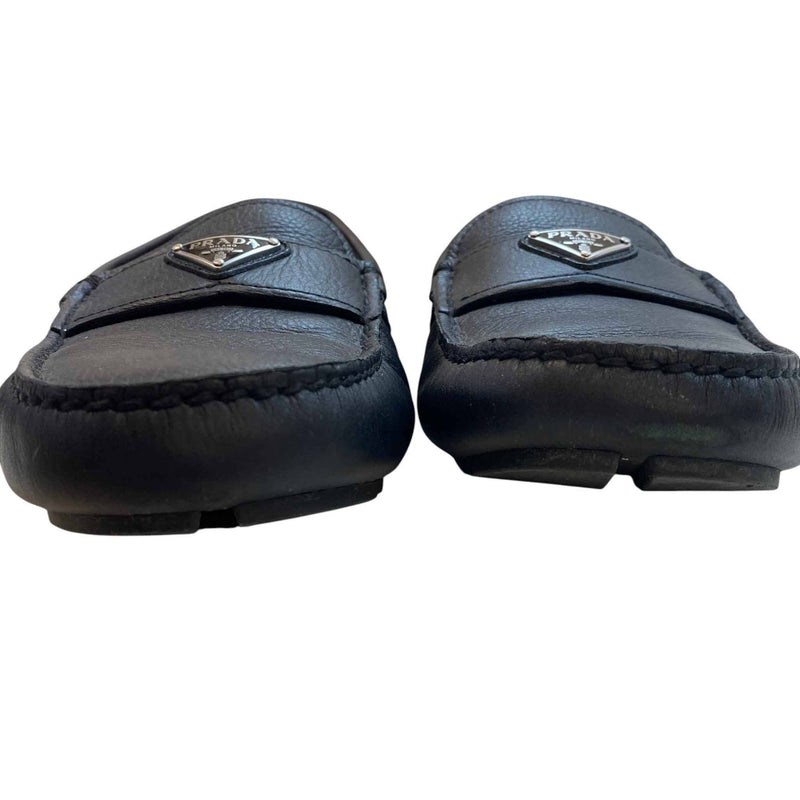 Men's Saffiano Driving Loafers Black Size EU 43 / UK 9