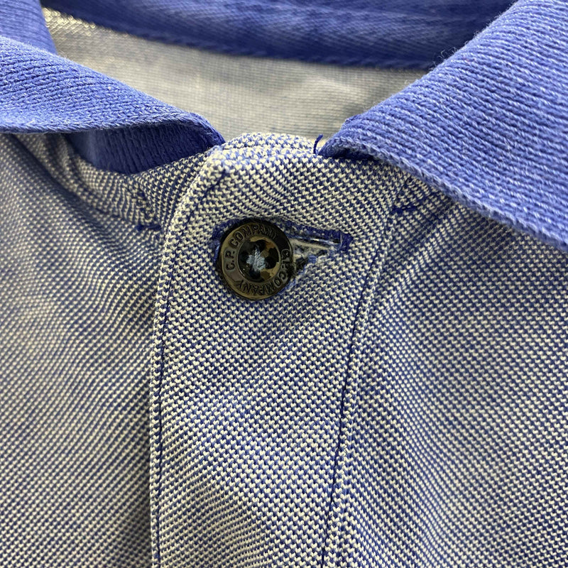 C.P. Company Men's Logo Patch Polo Shirt Blue Size S