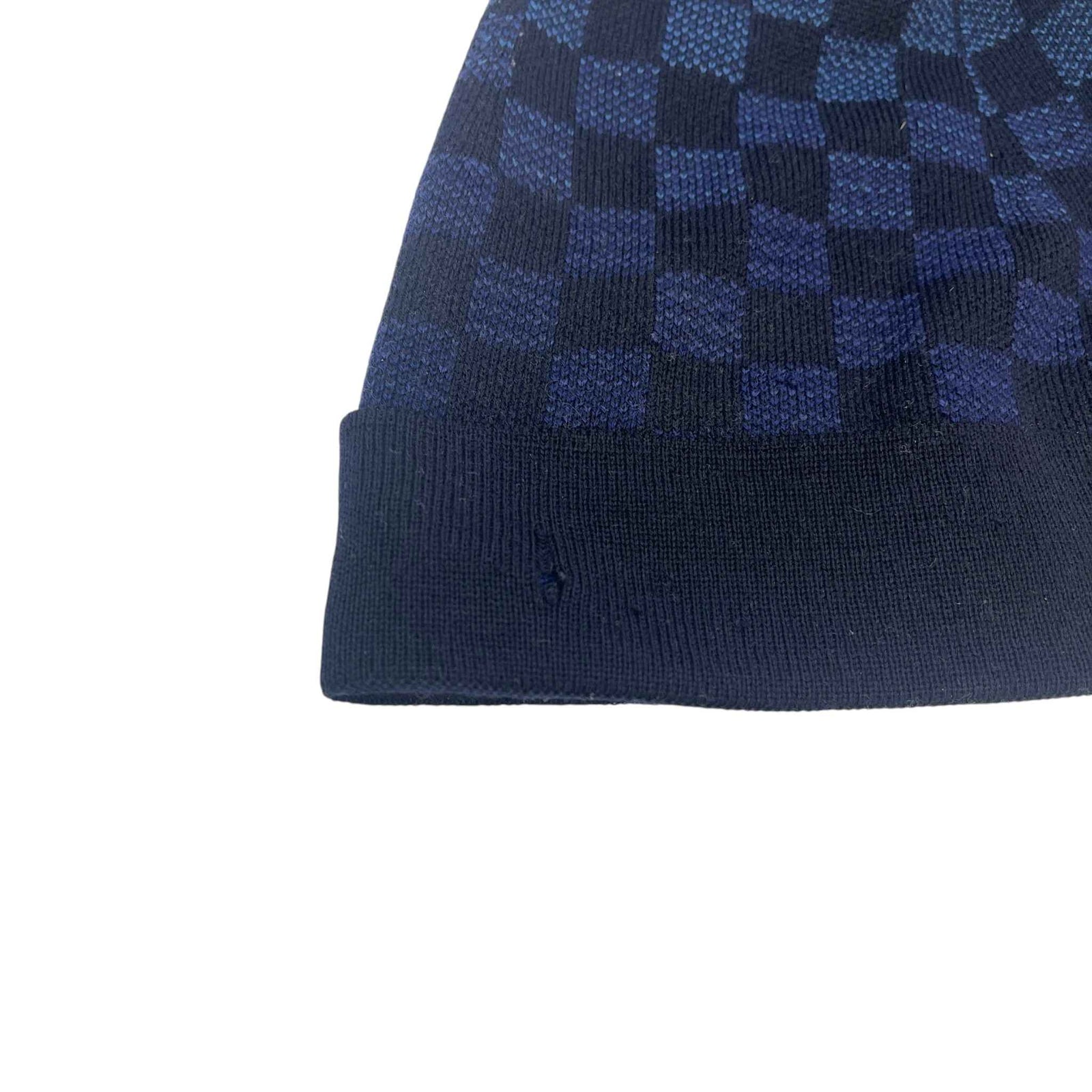 Louis Vuitton Men's Petit Damier Gradient Beanie Hat Navy - Photo 7