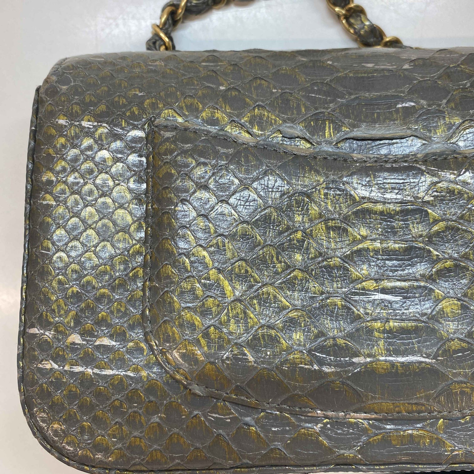 Women's Python Classic Flap Bag Grey - Photo 15