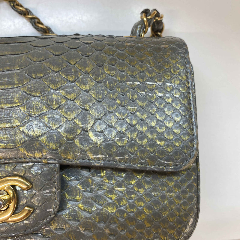 Women's Python Classic Flap Bag Grey