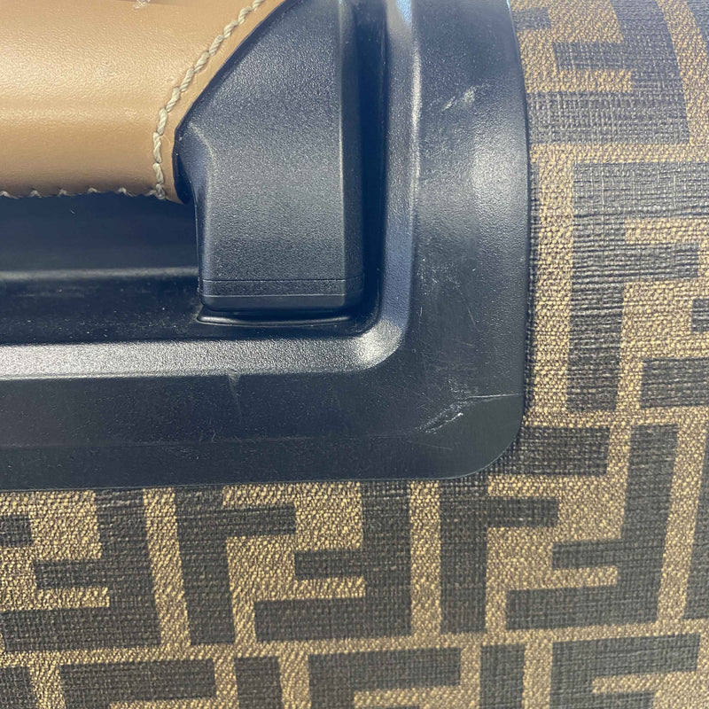 Men's FF-motif Cabin Trolley Suitcase Brown